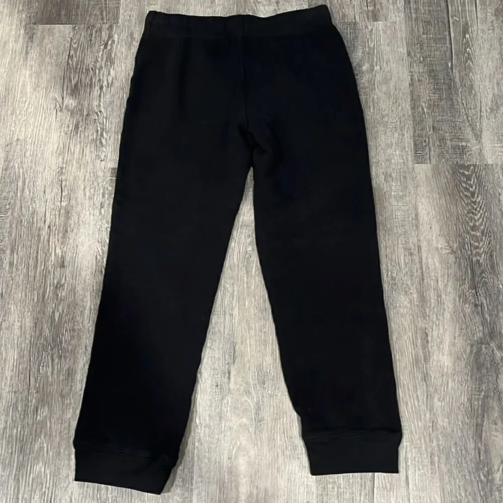 Carter’s KID EUC black sweat pants w/ white drawstring and bottom hemmed cuff 14